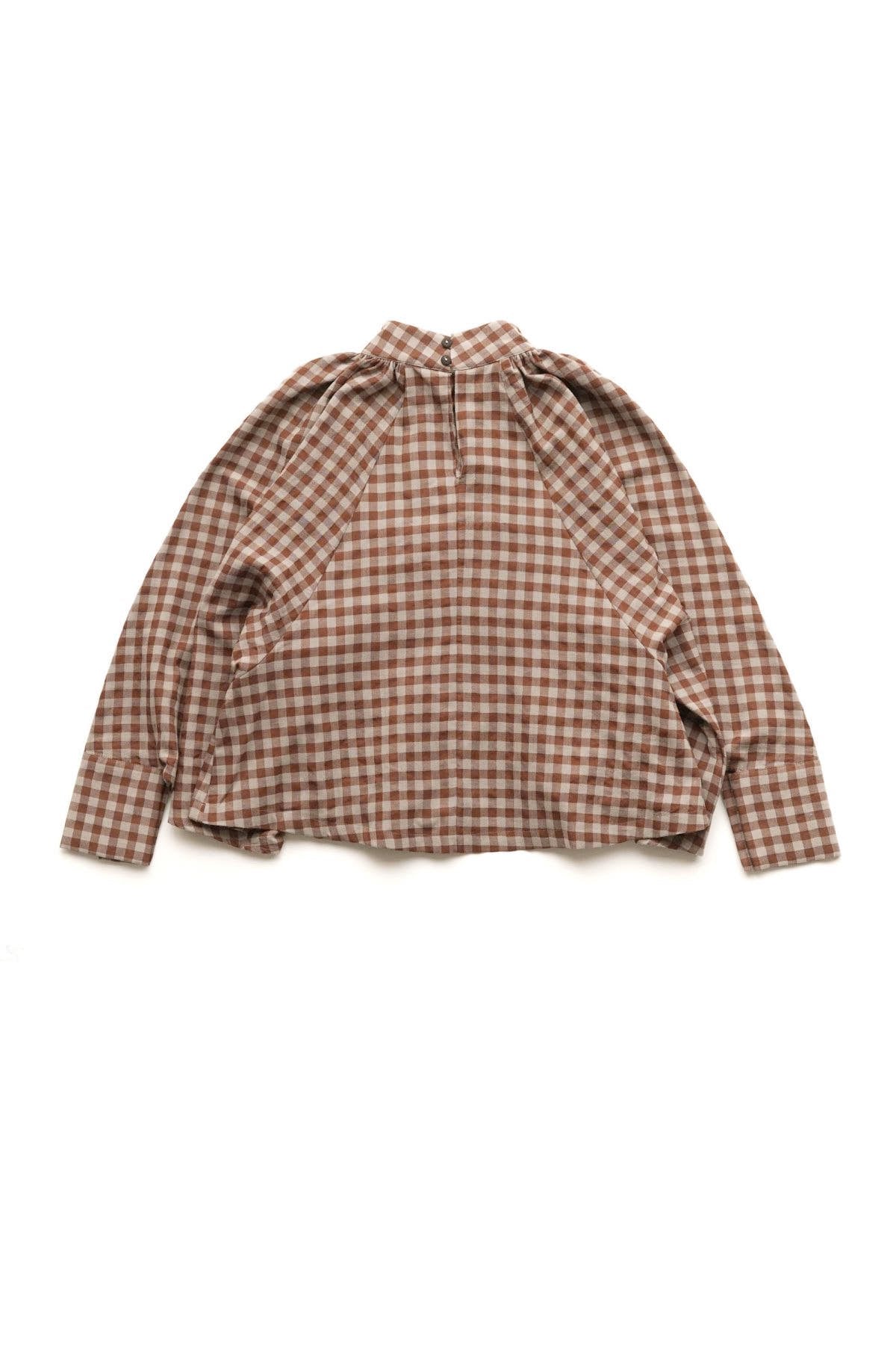 toogood - THE FALCONER TOP - WOOL COTTON CHECK - TAWNY