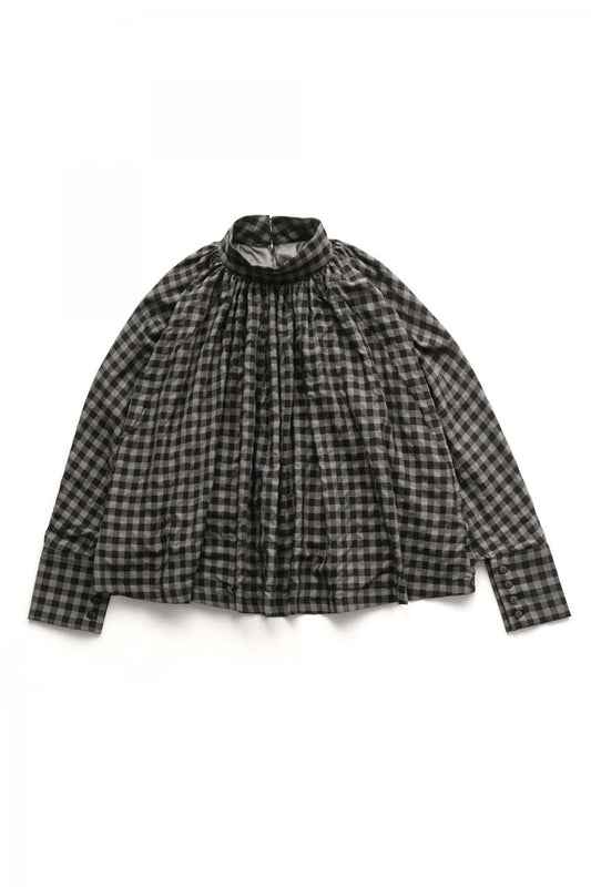 toogood - THE FALCONER TOP - WOOL COTTON CHECK - SMOKE