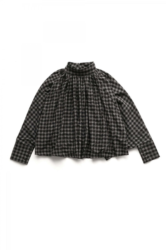 toogood - THE FALCONER TOP - WOOL COTTON CHECK - SMOKE