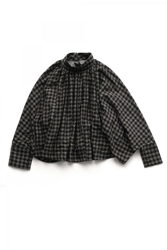 toogood - THE FALCONER TOP - WOOL COTTON CHECK - SMOKE