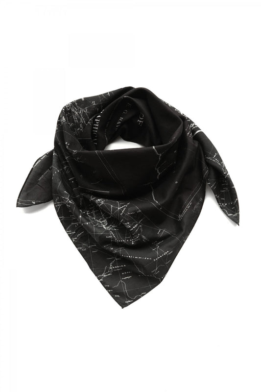 Porter Classic - SOFT COTTON  SCARF (MAP) - BLACK