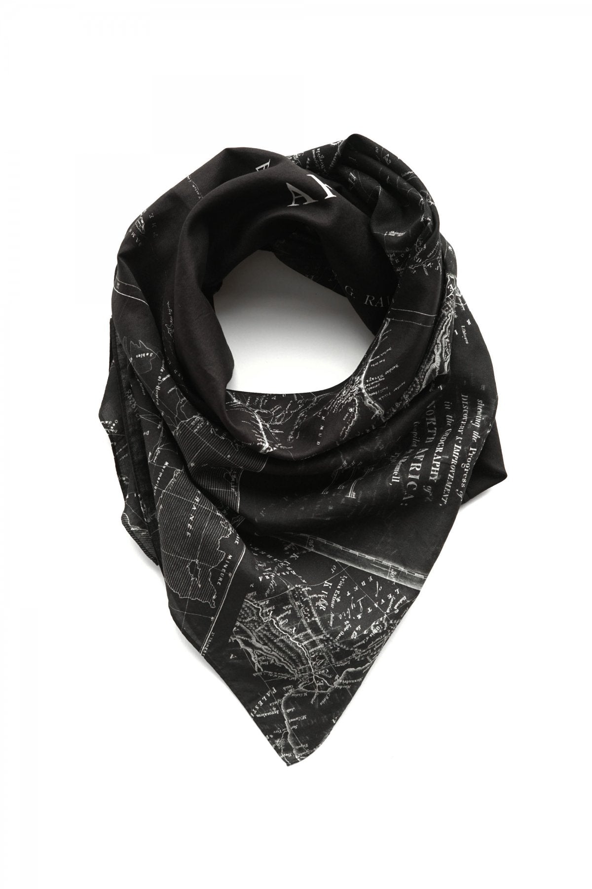 Porter Classic - SOFT COTTON  SCARF (MAP) - BLACK