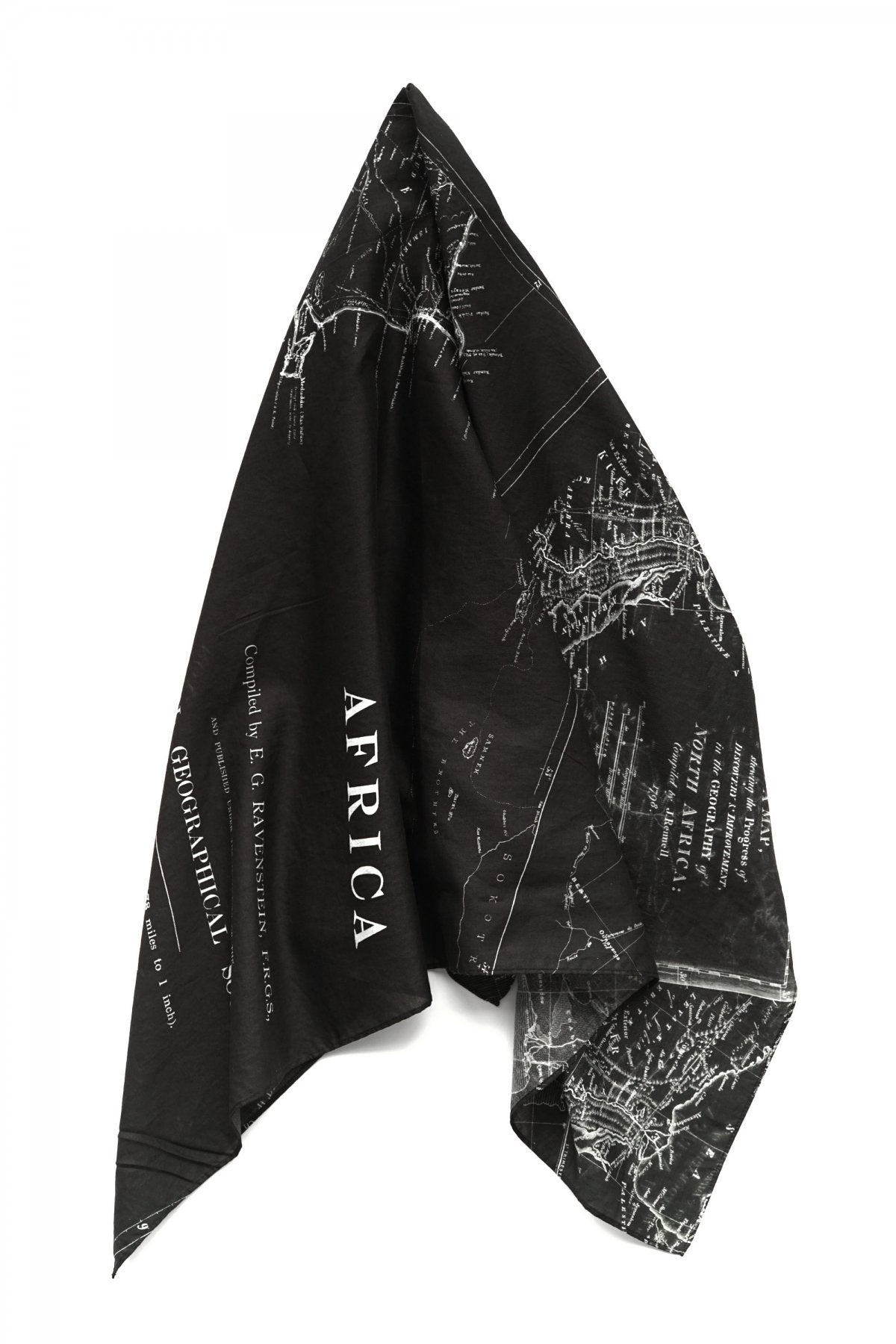 Porter Classic - SOFT COTTON  SCARF (MAP) - BLACK