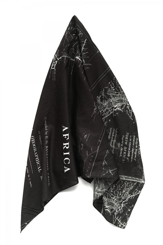 Porter Classic - SOFT COTTON  SCARF (MAP) - BLACK