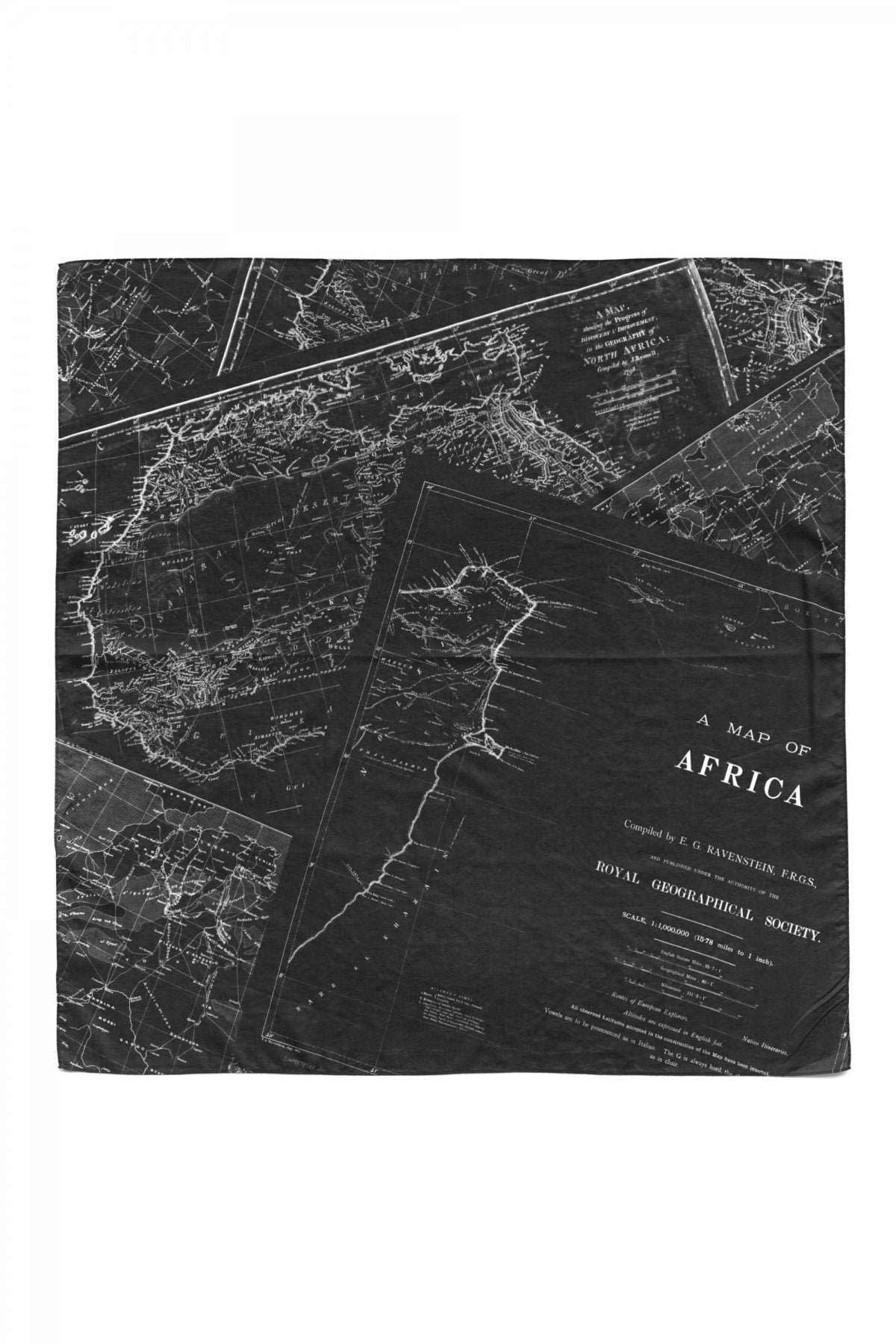 Porter Classic - SOFT COTTON  SCARF (MAP) - BLACK