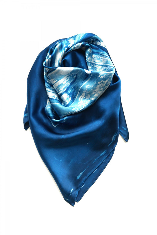 Porter Classic - SILK SCARF (PAINT BRUSH) - BLUE