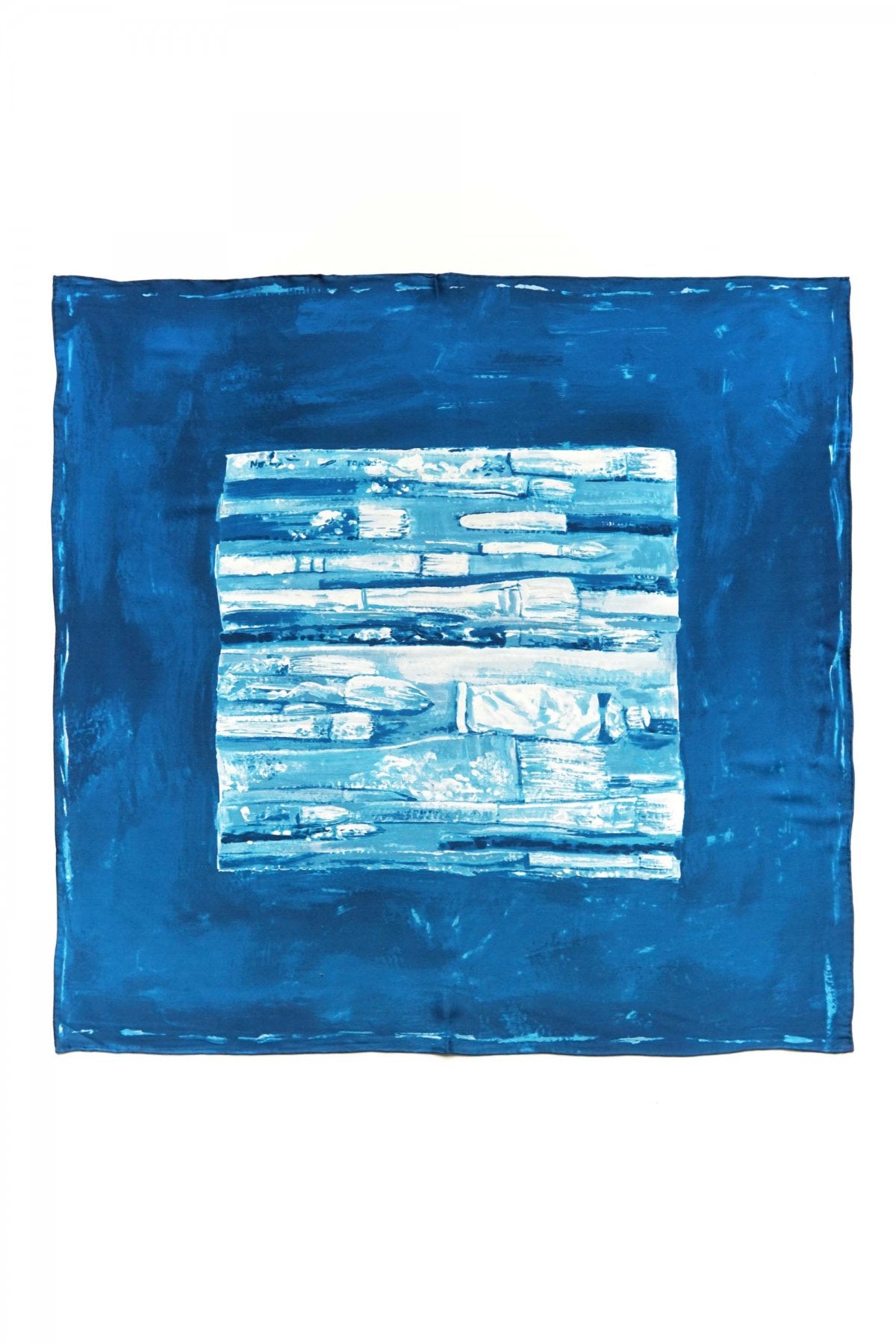 Porter Classic - SILK SCARF (PAINT BRUSH) - BLUE