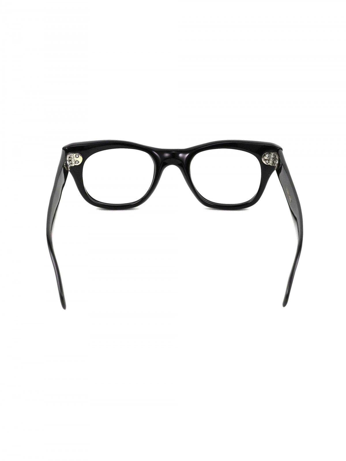 1960s FRANCE VINTAGE EYEGLASS  BLACK FAT TEMPLE - OPT-757