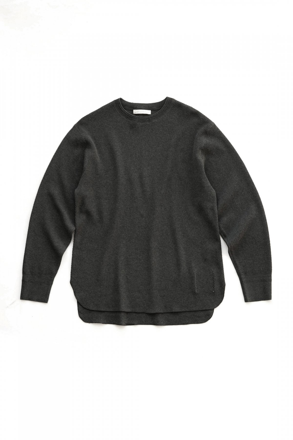 OLD JOE - HARD TWIST HONEYCOMB WUFFLE CREW-NECK - GRAPHITE