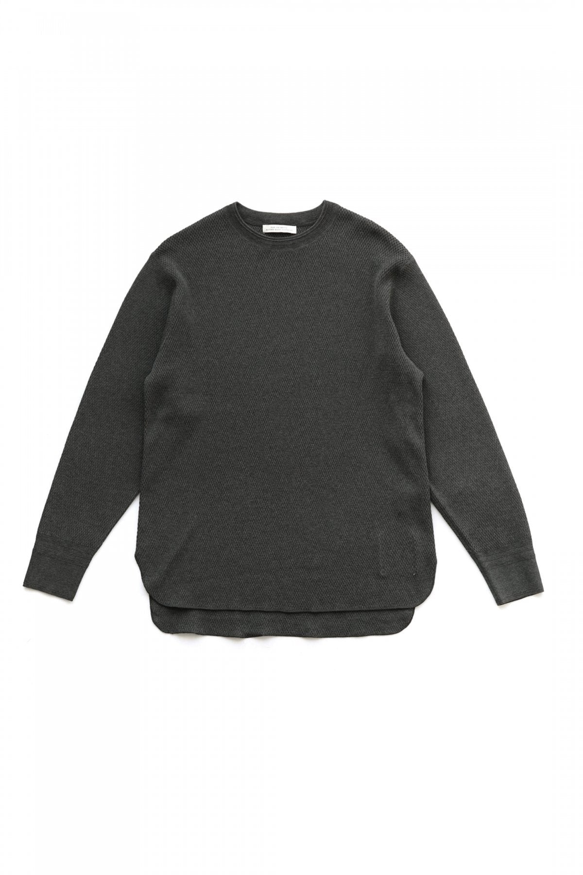 OLD JOE - HARD TWIST HONEYCOMB WUFFLE CREW-NECK - GRAPHITE