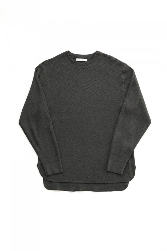 OLD JOE - HARD TWIST HONEYCOMB WUFFLE CREW-NECK - GRAPHITE