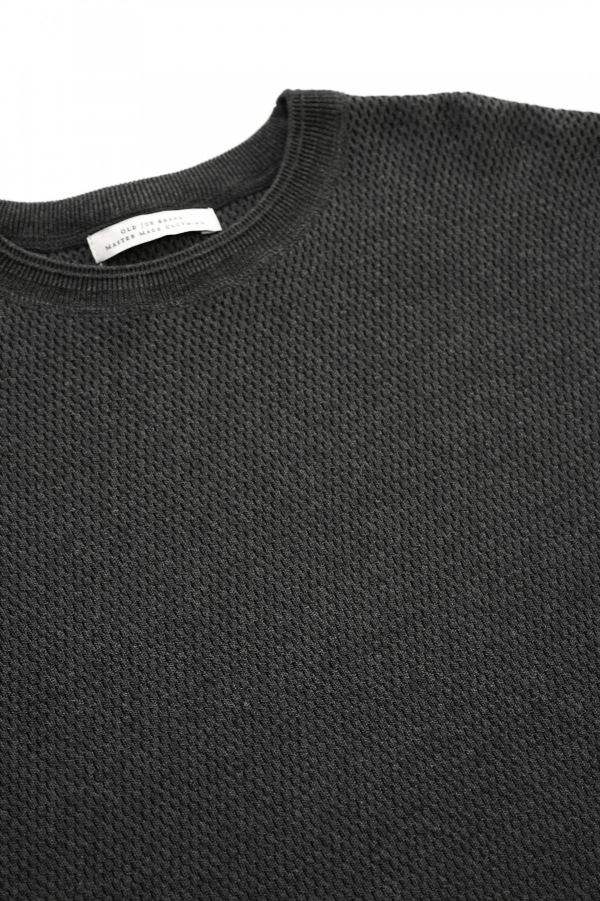 OLD JOE - HARD TWIST HONEYCOMB WUFFLE CREW-NECK - GRAPHITE