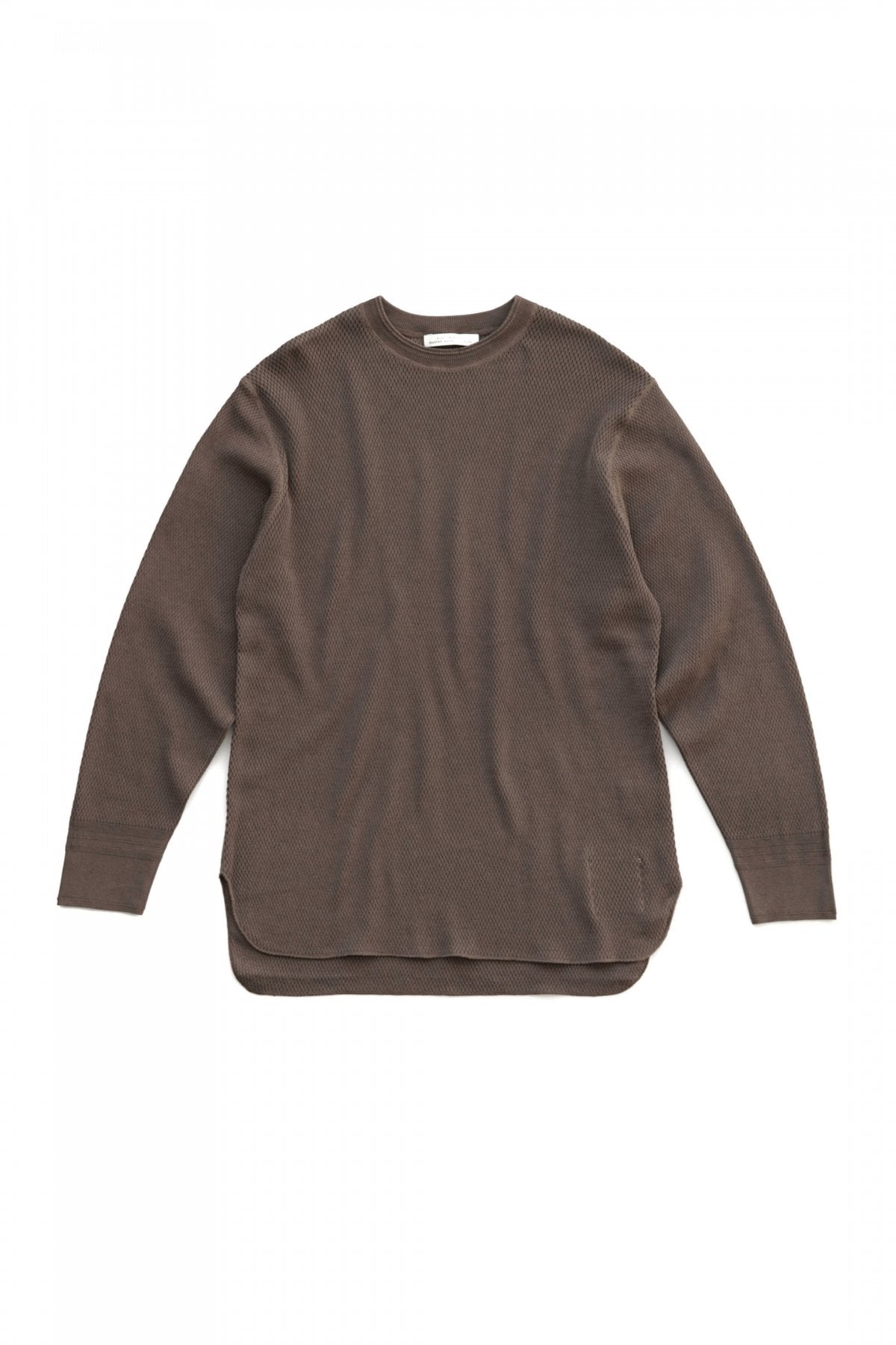 OLD JOE - HARD TWIST HONEYCOMB WUFFLE CREW-NECK - MINK