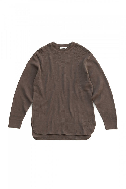 OLD JOE - HARD TWIST HONEYCOMB WUFFLE CREW-NECK - MINK