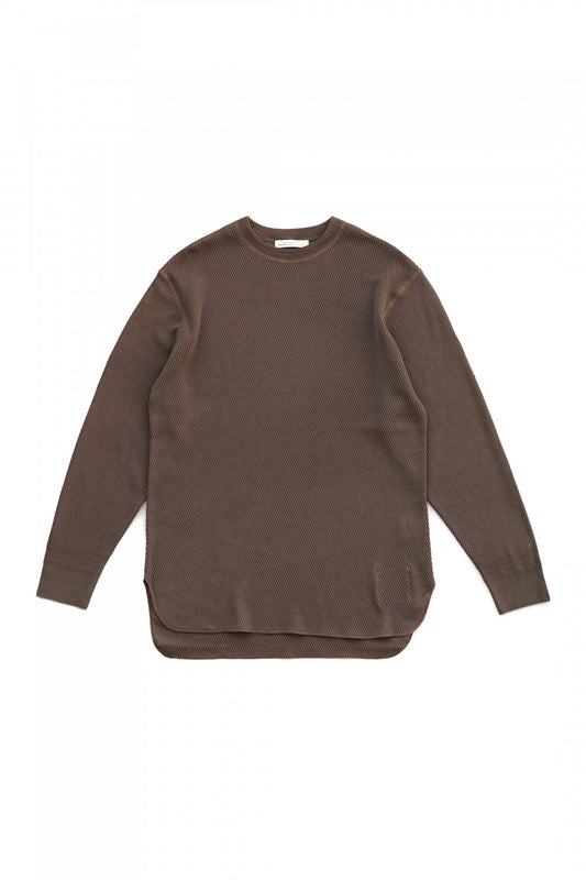 OLD JOE - HARD TWIST HONEYCOMB WUFFLE CREW-NECK - MINK