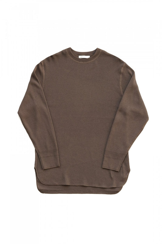 OLD JOE - HARD TWIST HONEYCOMB WUFFLE CREW-NECK - MINK