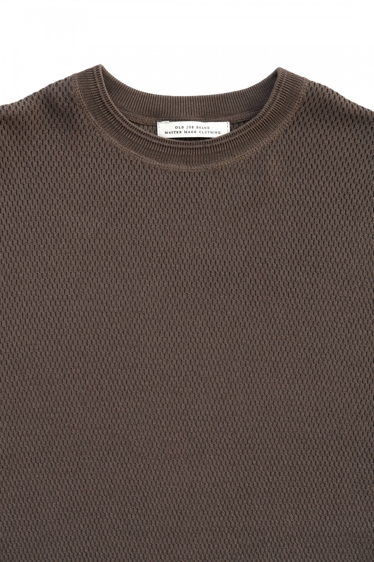 OLD JOE - HARD TWIST HONEYCOMB WUFFLE CREW-NECK - MINK