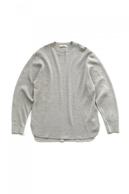 OLD JOE - HARD TWIST HONEYCOMB WUFFLE CREW-NECK - OATMEAL