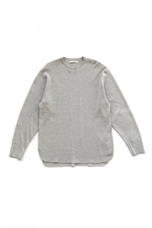 OLD JOE - HARD TWIST HONEYCOMB WUFFLE CREW-NECK - OATMEAL