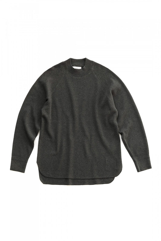 OLD JOE - HARD TWIST HONEYCOMB WUFFLE MOCK-NECK - GRAPHITE