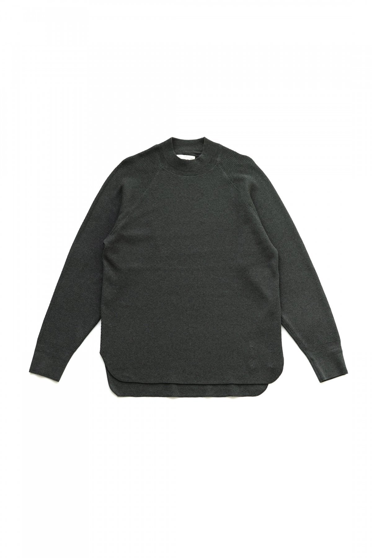 OLD JOE - HARD TWIST HONEYCOMB WUFFLE MOCK-NECK - GRAPHITE