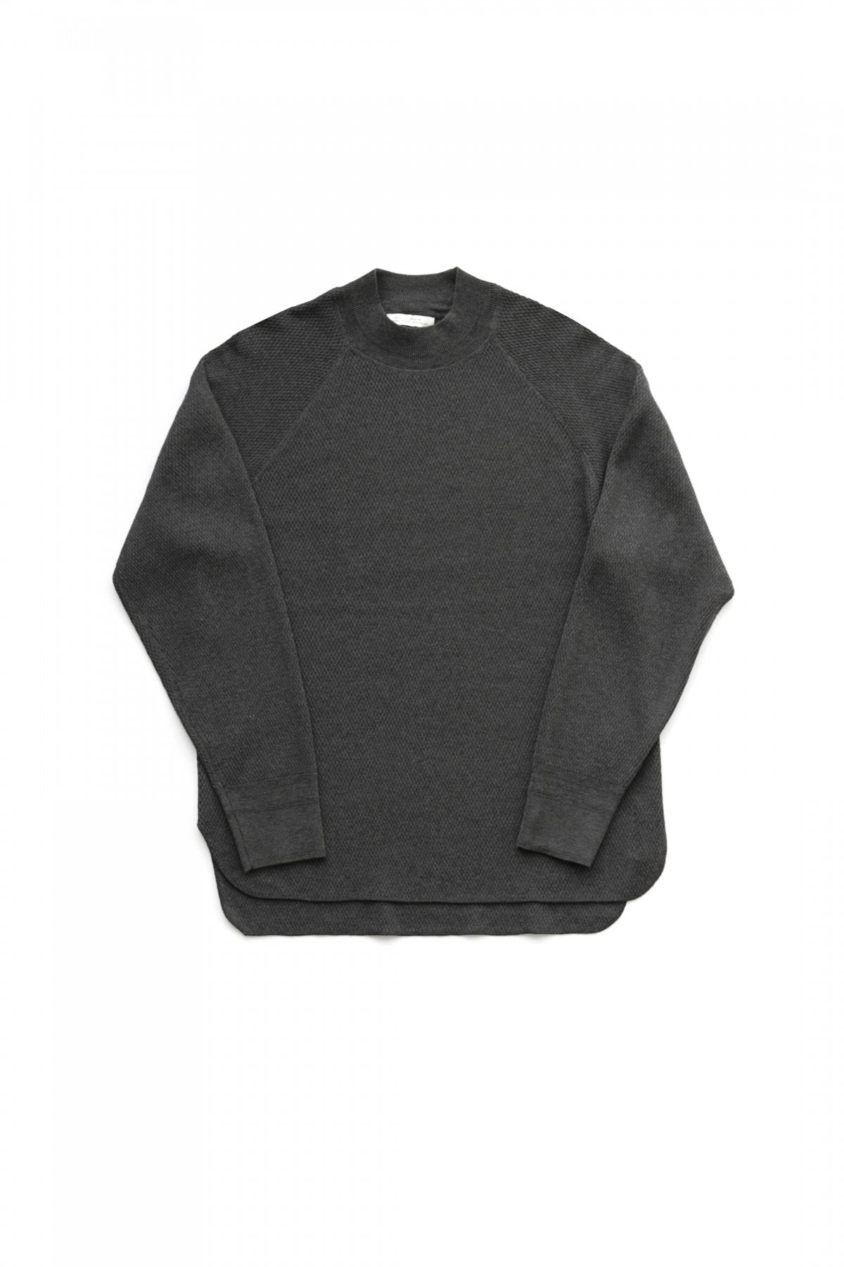 OLD JOE - HARD TWIST HONEYCOMB WUFFLE MOCK-NECK - GRAPHITE