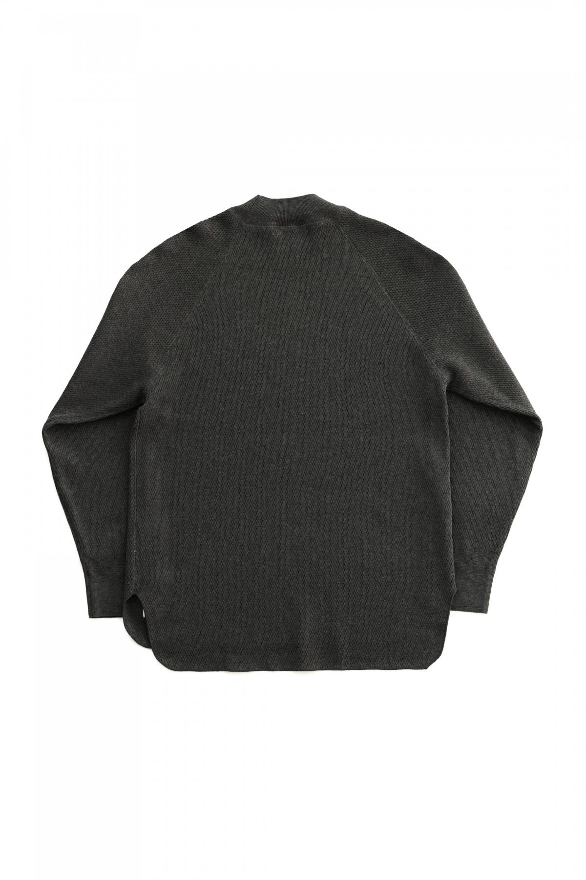 OLD JOE - HARD TWIST HONEYCOMB WUFFLE MOCK-NECK - GRAPHITE