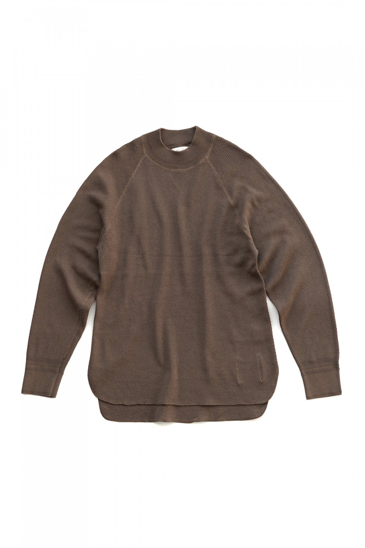 OLD JOE - HARD TWIST HONEYCOMB WUFFLE MOCK-NECK - MINK