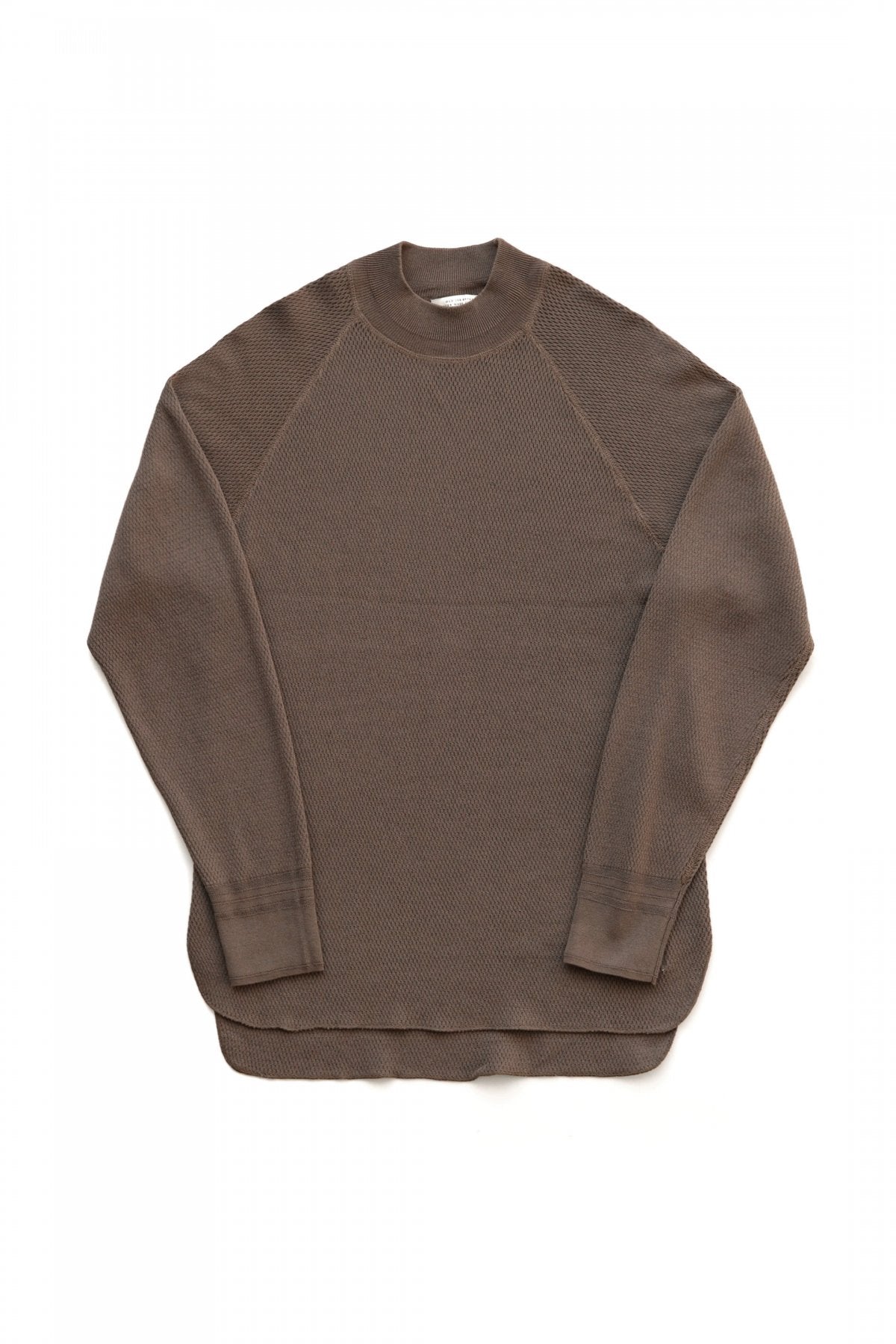 OLD JOE - HARD TWIST HONEYCOMB WUFFLE MOCK-NECK - MINK