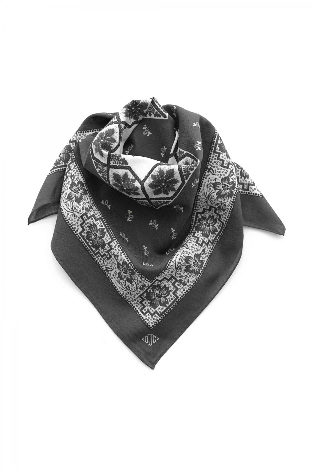 OLD JOE - COTTON/WOOL BANDANA - PEWTER