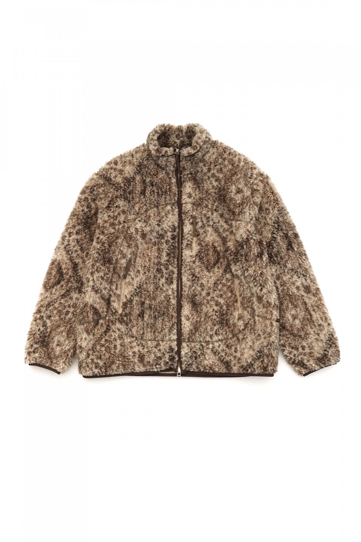 OLD JOE - ARABESQUE PILE ZIP JACKET - MINK