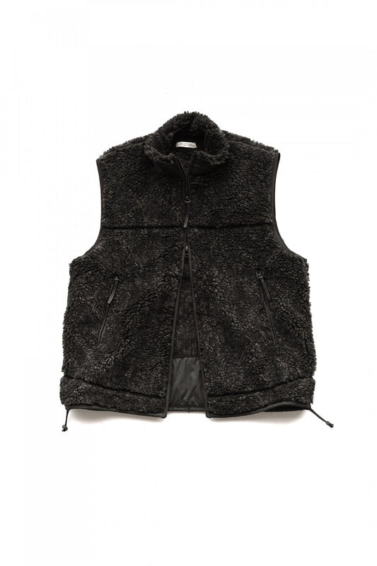 OLD JOE - ARABESQUE PILE VEST - GRAPHITE