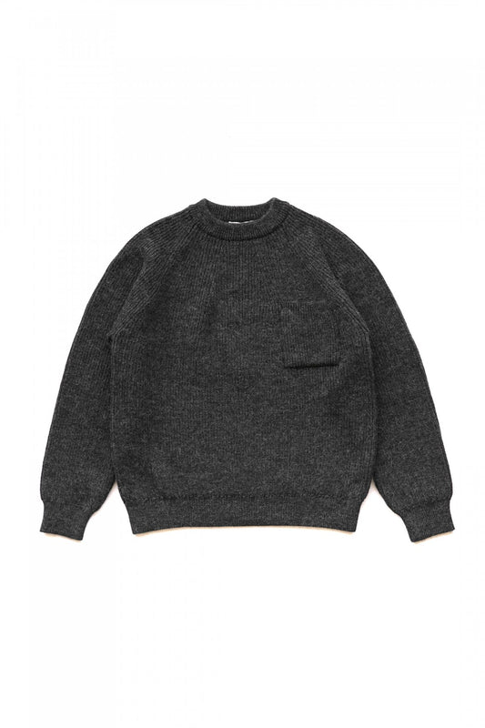 OLD JOE - ALPAKA CREW-NECK SWEATER - GRAPHITE