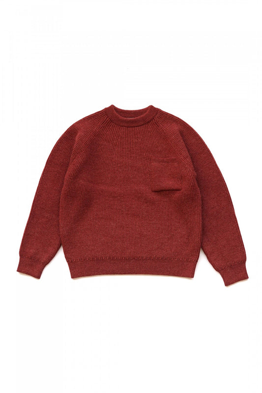 OLD JOE - ALPAKA CREW-NECK SWEATER - CAYENNE