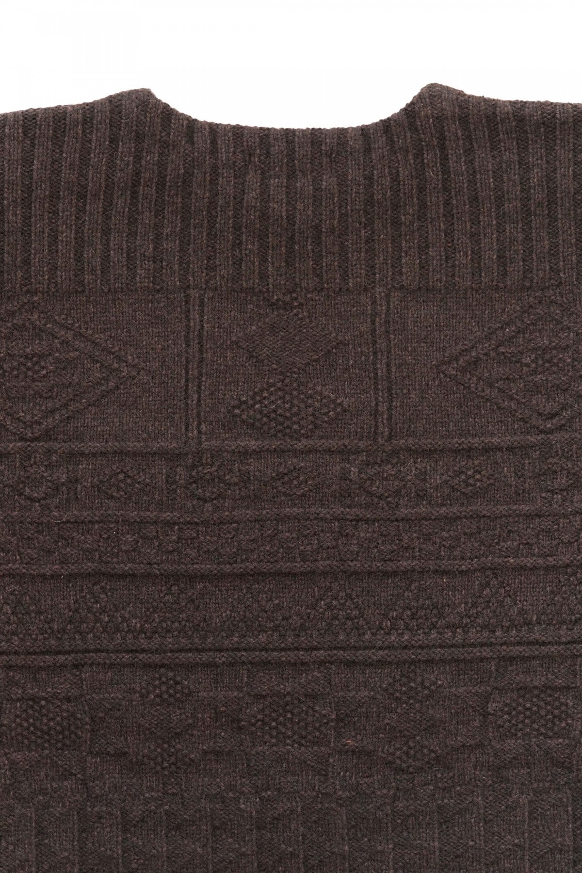 OLD JOE - GUERNSEY BOAT-NECK SWEATER - ESPRESSO