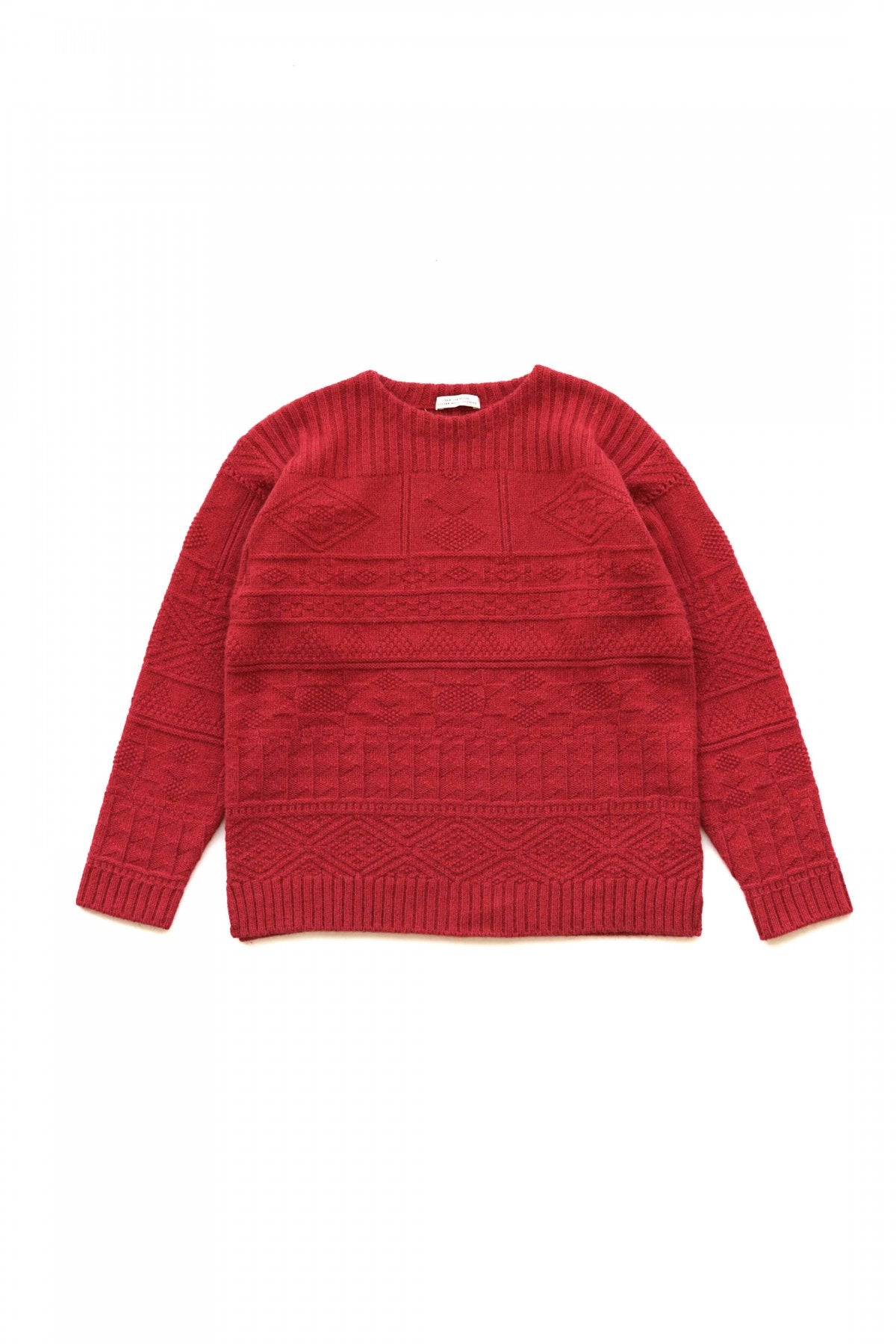 OLD JOE - GUERNSEY BOAT-NECK SWEATER - CAYENNE