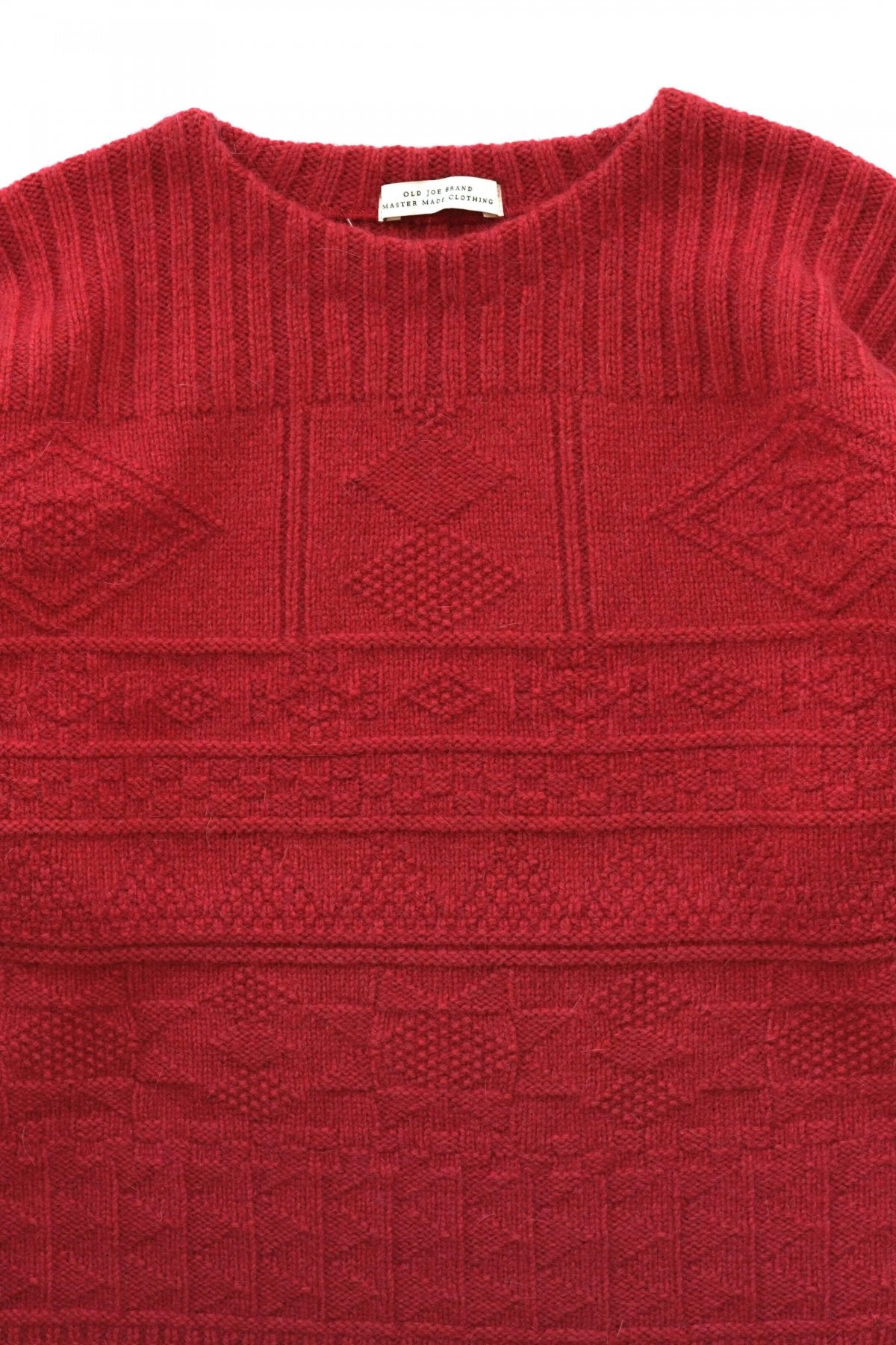 OLD JOE - GUERNSEY BOAT-NECK SWEATER - CAYENNE