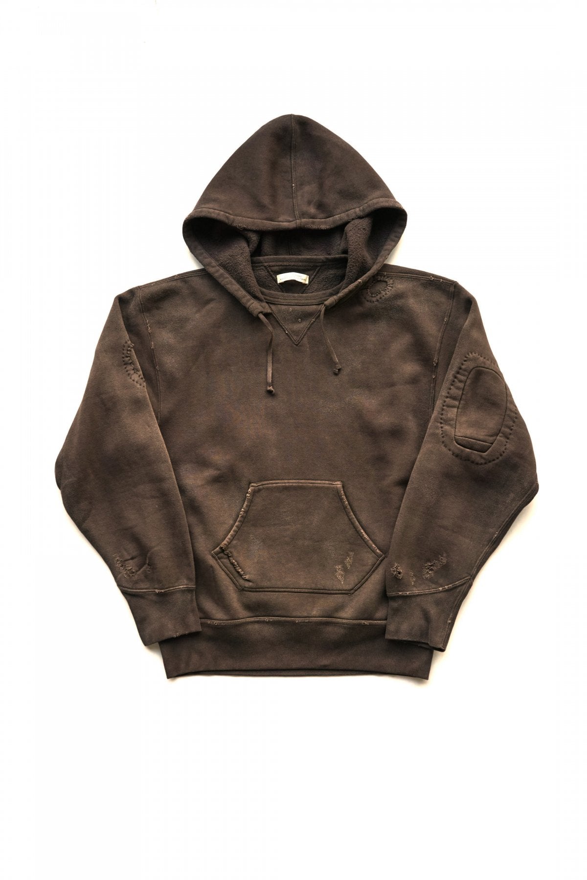 OLD JOE - PATINA COTTON SWEAT HOODIE (SCAR FACE) - ESPRESSO