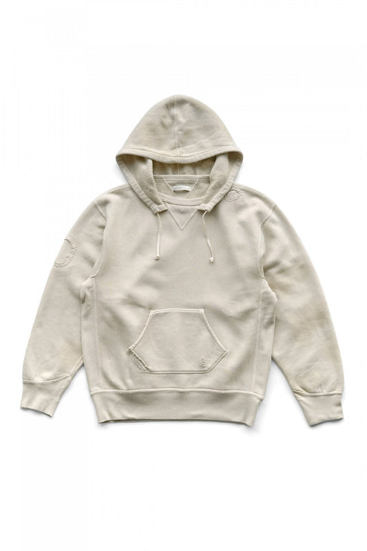 OLD JOE - PATINA COTTON SWEAT HOODIE (SCAR FACE) - BONE