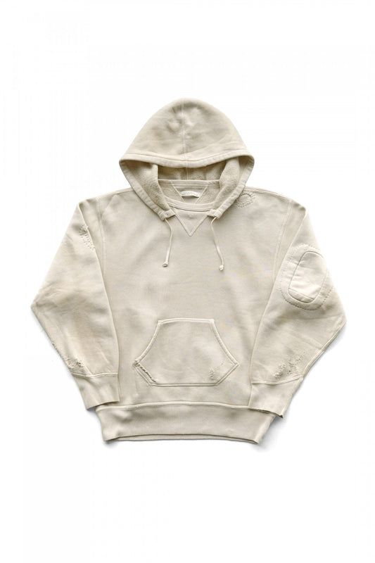 OLD JOE - PATINA COTTON SWEAT HOODIE (SCAR FACE) - BONE