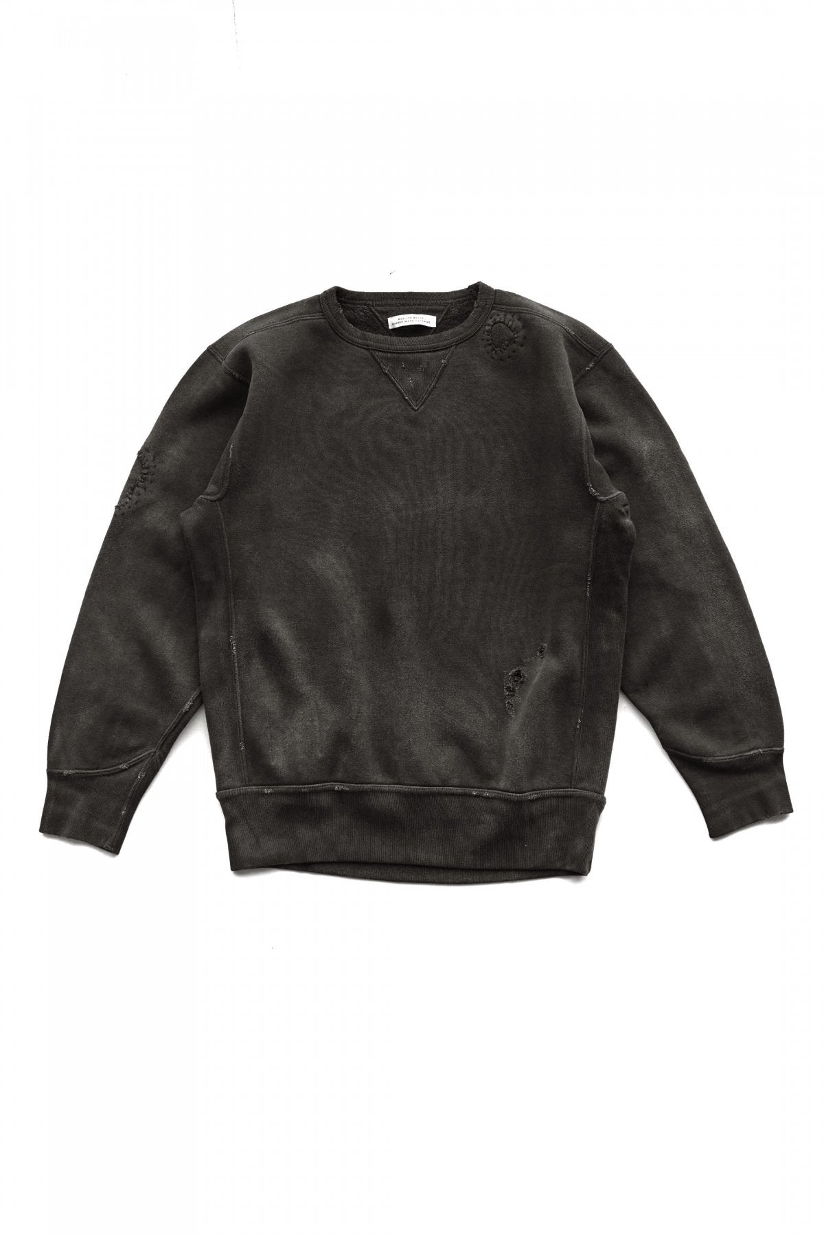 OLD JOE - PATINA COTTON SWEAT CREW-NECK (SCAR FACE) - BLACK