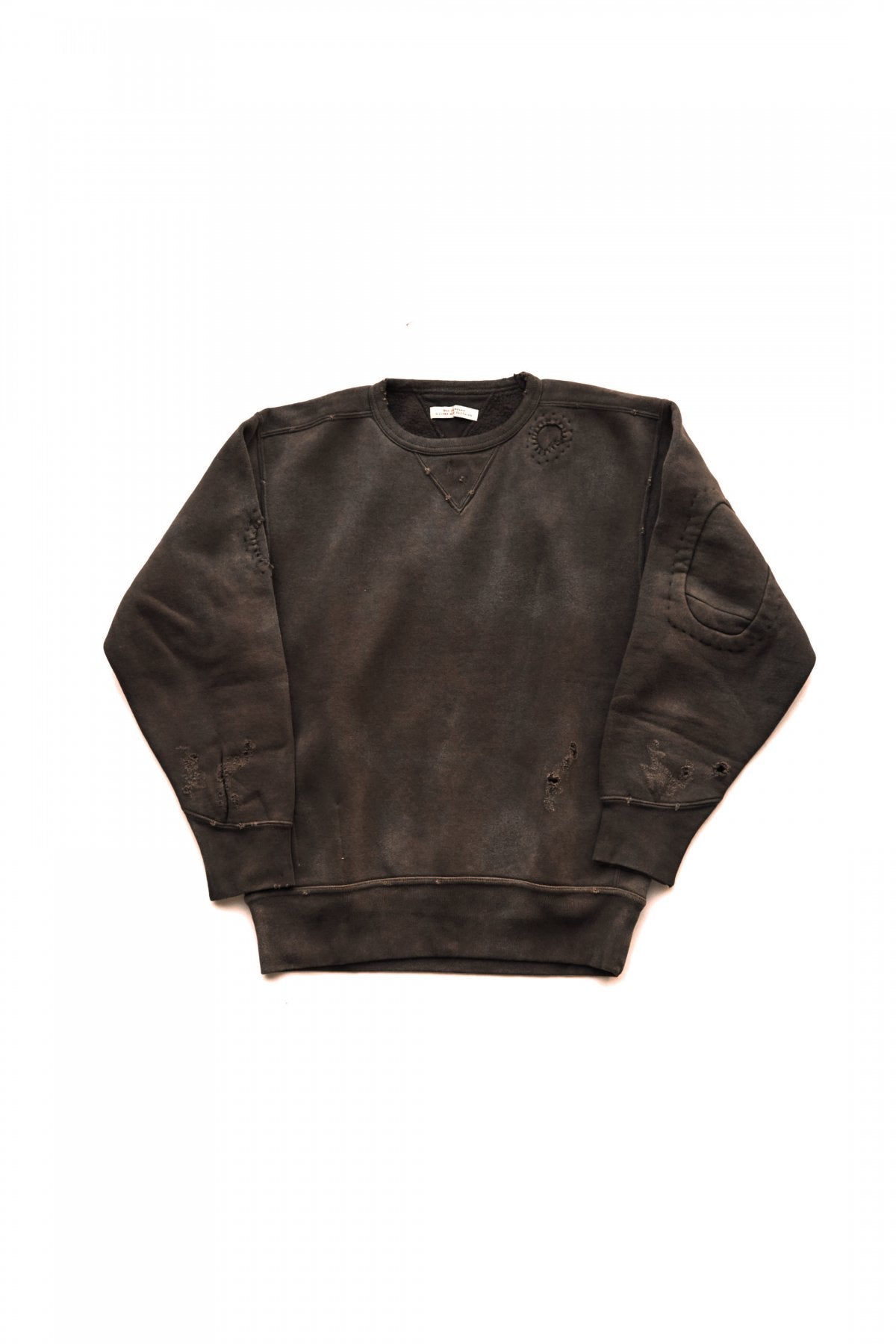 OLD JOE - PATINA COTTON SWEAT CREW-NECK (SCAR FACE) - ESPRESSO