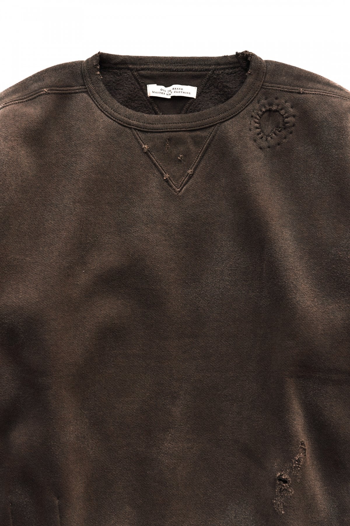 OLD JOE - PATINA COTTON SWEAT CREW-NECK (SCAR FACE) - ESPRESSO