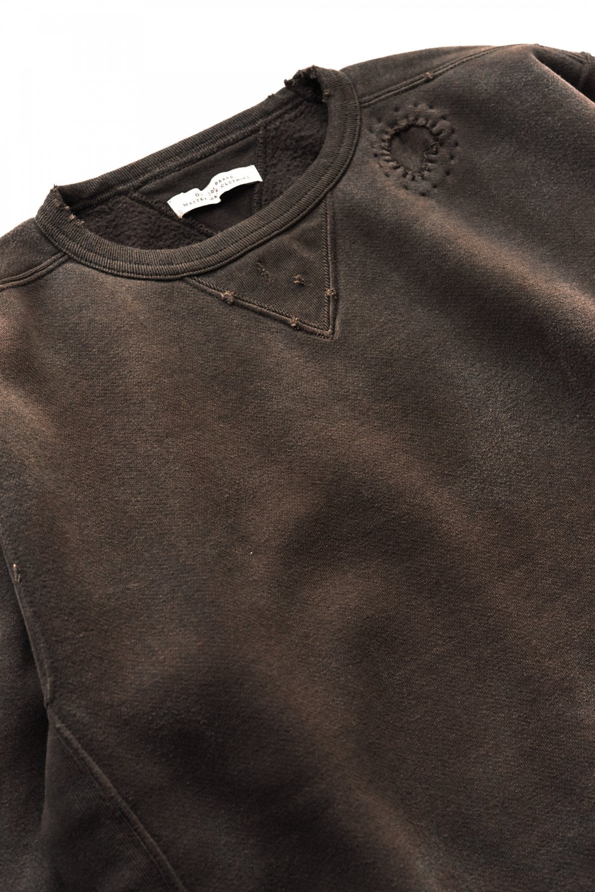 OLD JOE - PATINA COTTON SWEAT CREW-NECK (SCAR FACE) - ESPRESSO