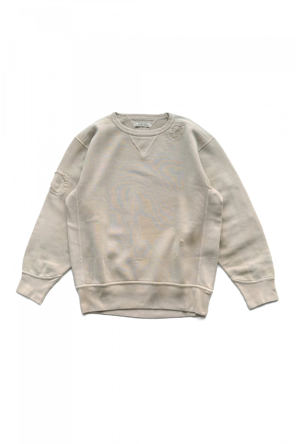 OLD JOE - PATINA COTTON SWEAT CREW-NECK (SCAR FACE) - BONE