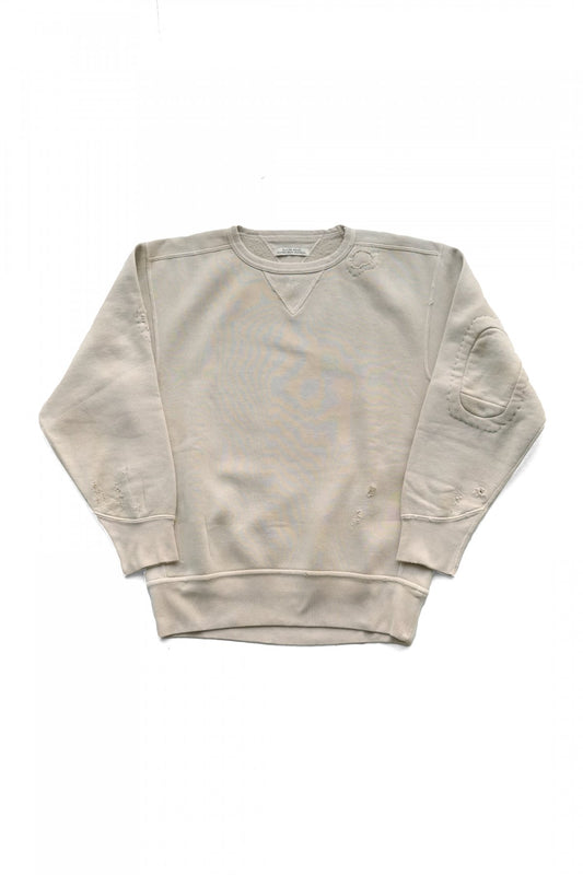 OLD JOE - PATINA COTTON SWEAT CREW-NECK (SCAR FACE) - BONE