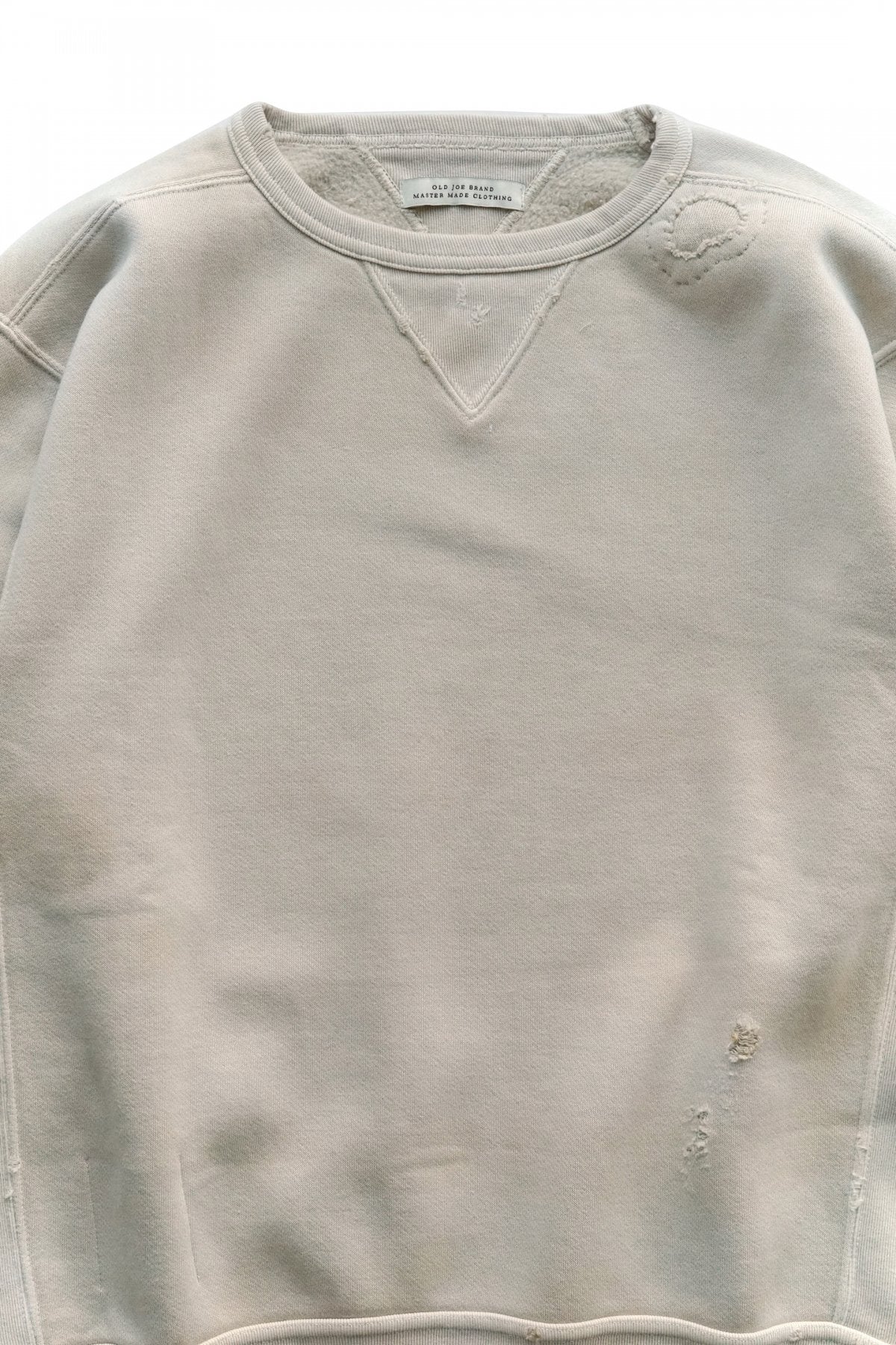 OLD JOE - PATINA COTTON SWEAT CREW-NECK (SCAR FACE) - BONE