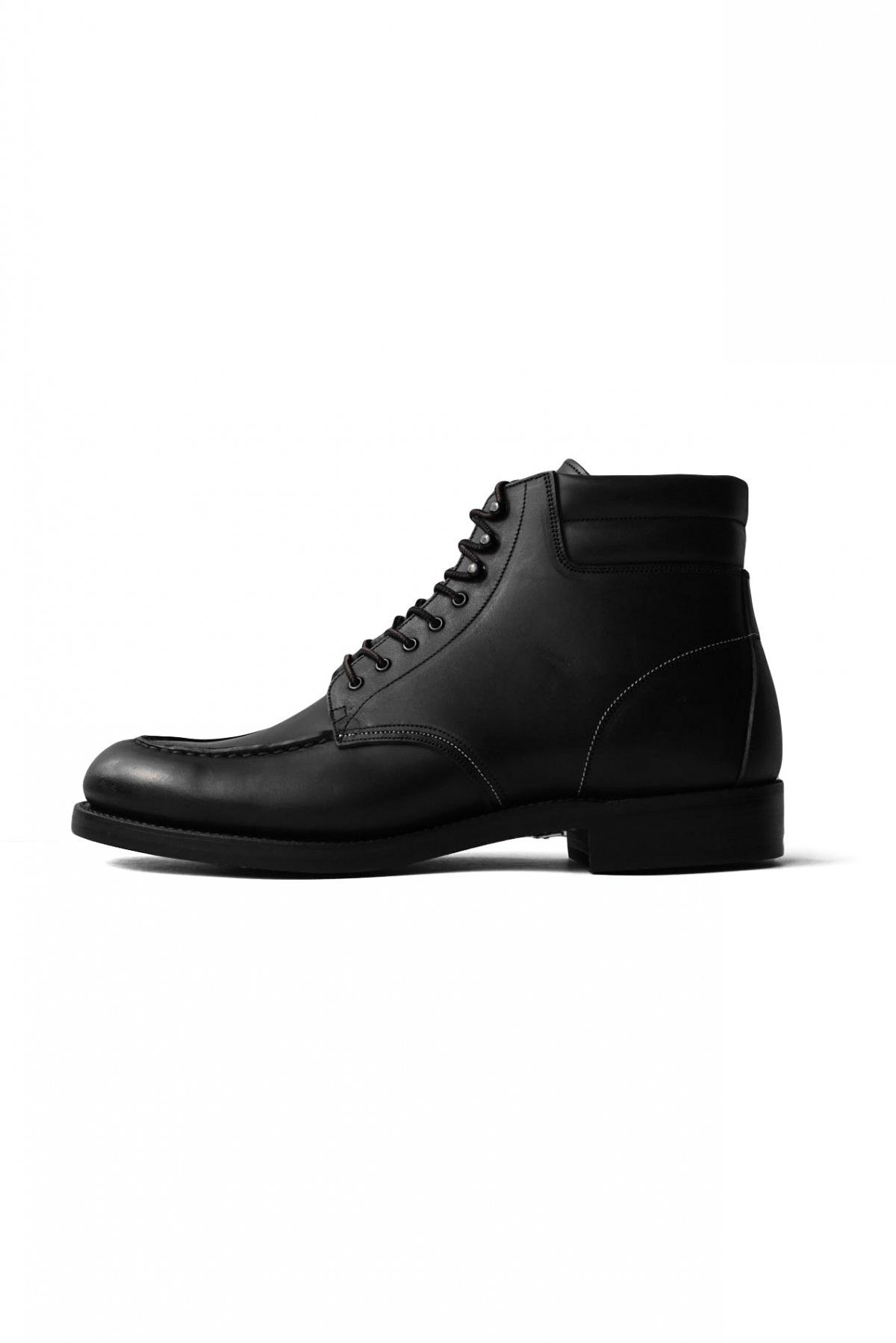 OLD JOE - "The Outlander" VACHETTA LEATHER MOC TOE BOOTS - BLACK