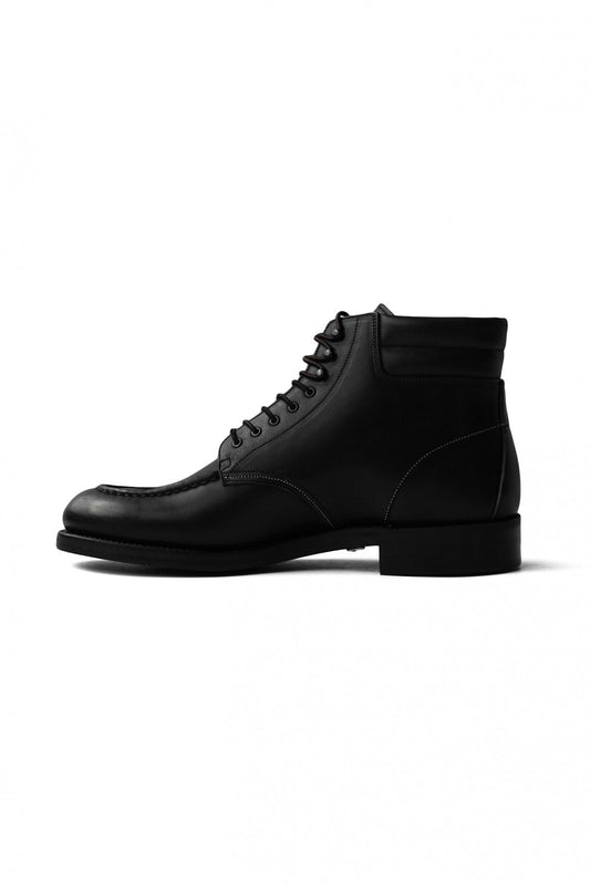 OLD JOE - "The Outlander" VACHETTA LEATHER MOC TOE BOOTS - BLACK