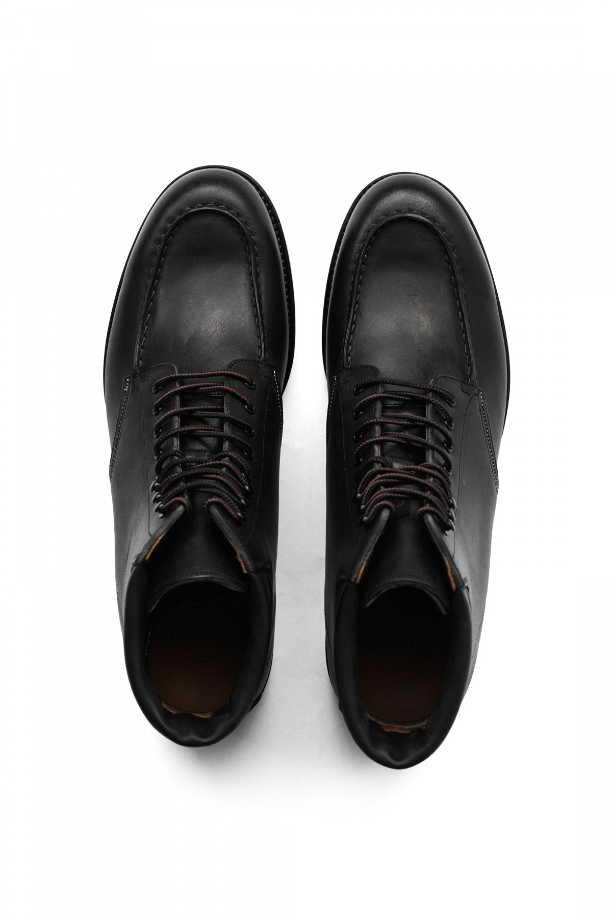 OLD JOE - "The Outlander" VACHETTA LEATHER MOC TOE BOOTS - BLACK